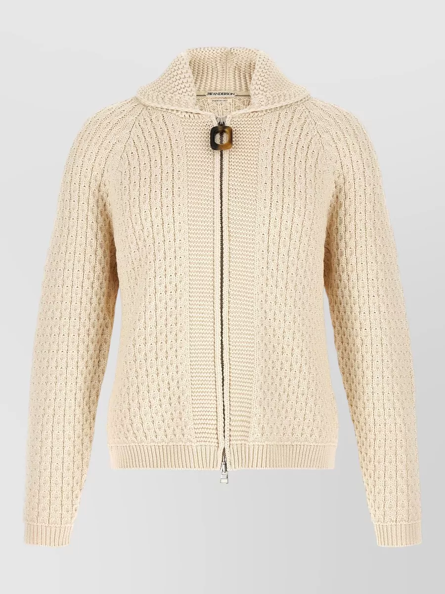 JW Anderson cotton-blend cable-knit zip cardigan