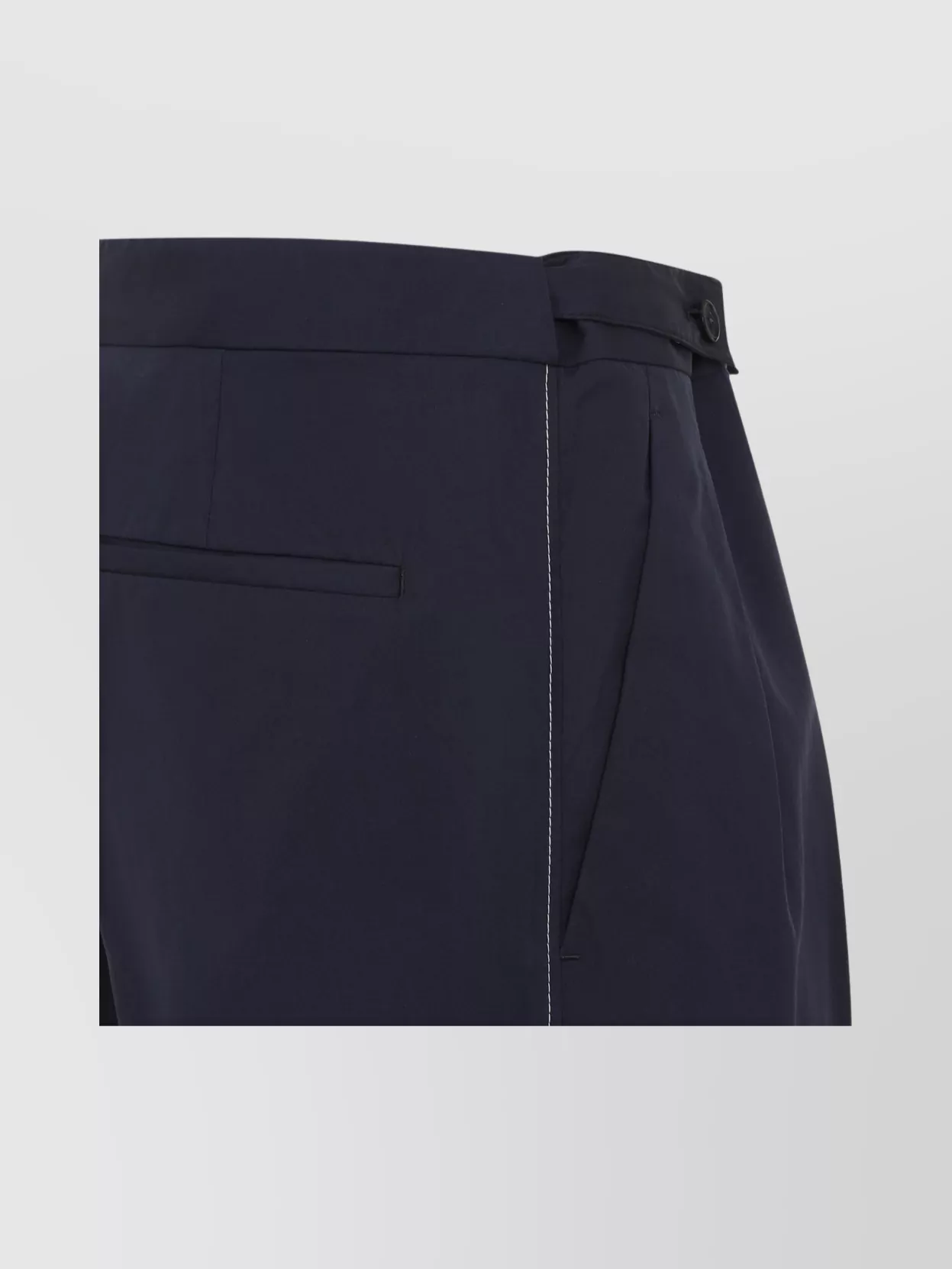 Prada Cotton Popeline Pants Button Detail