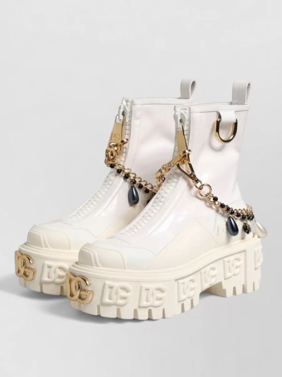 Dolce&Gabbana leather logo ankle boots