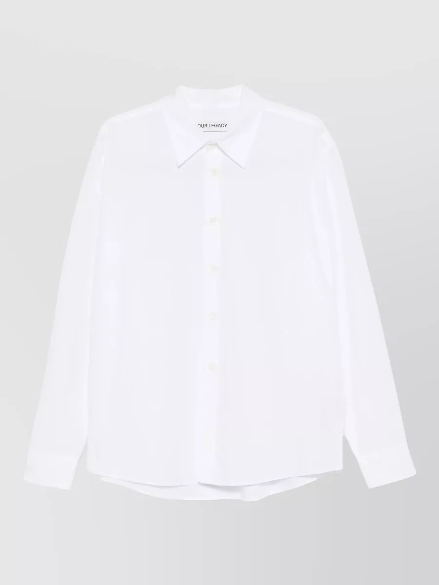 Our Legacy Long Sleeve Shirt Curved Hem Button Collar