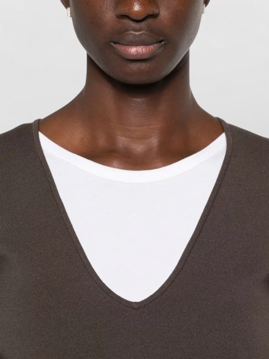 Totême Ribbed Slim-Fit V-Neck Knitted Top