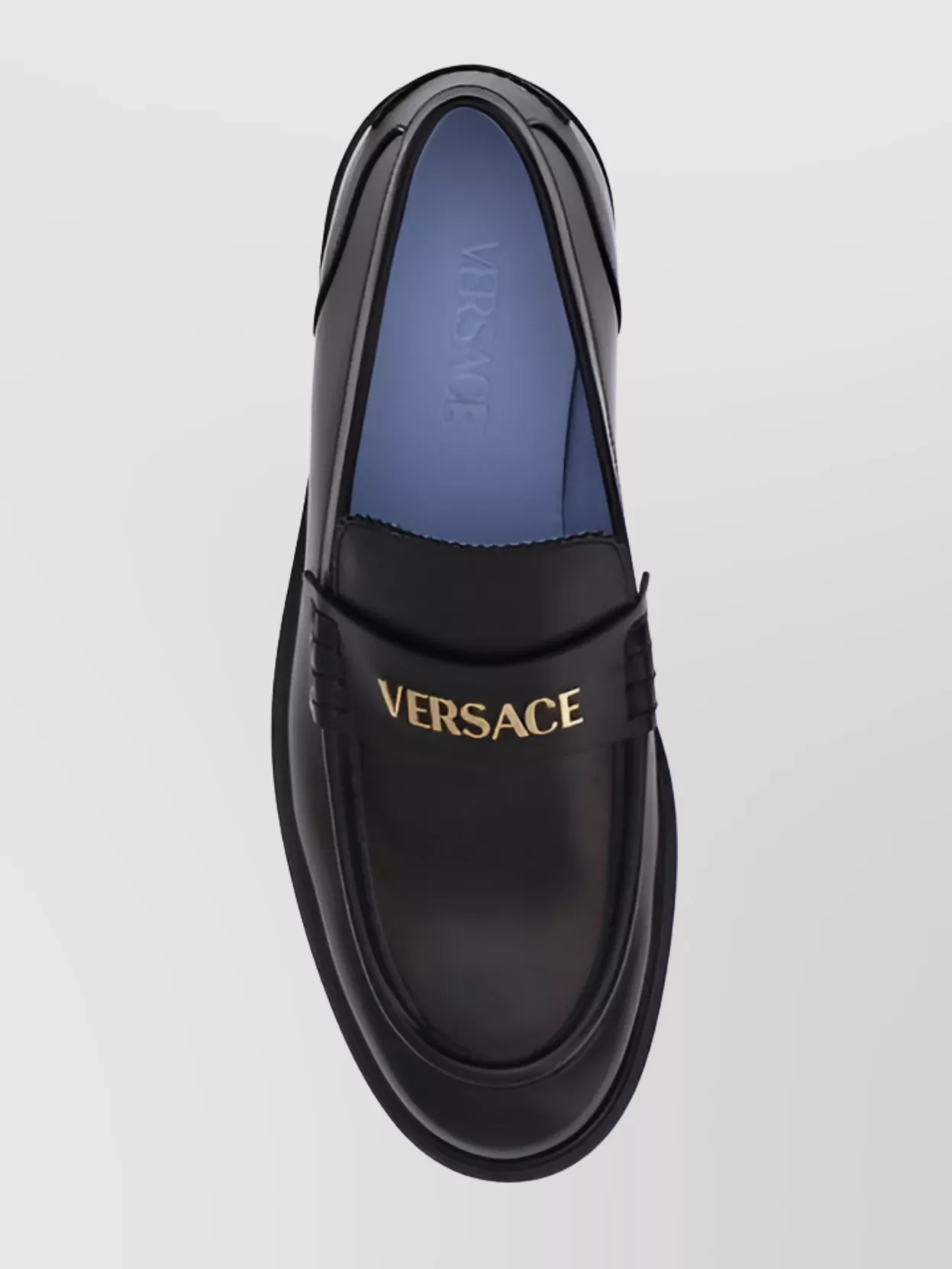 Versace Loafers Leather Rounded Toe