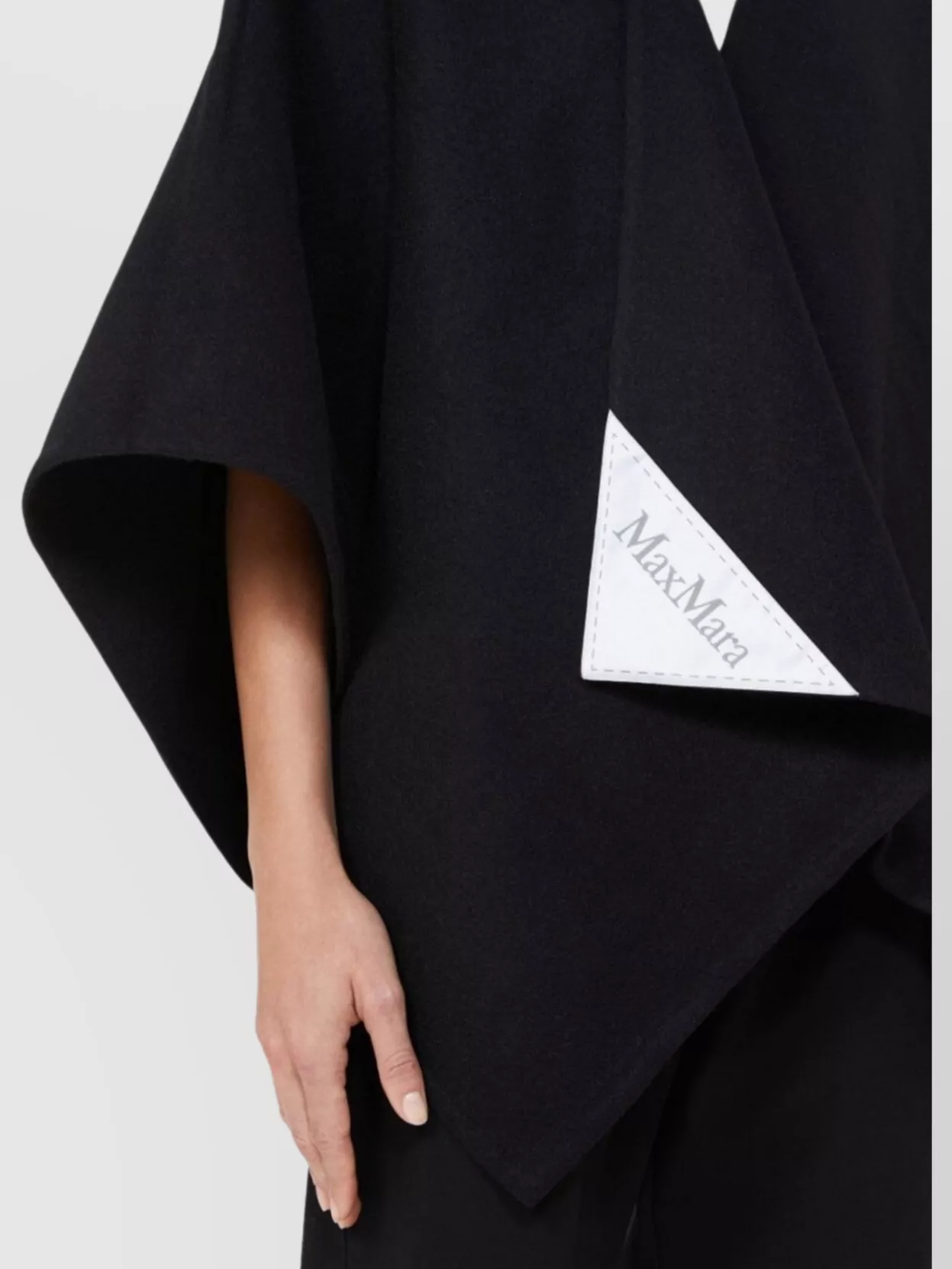 Max Mara Asymmetric Alpaca Wool Blend Cape Jacket