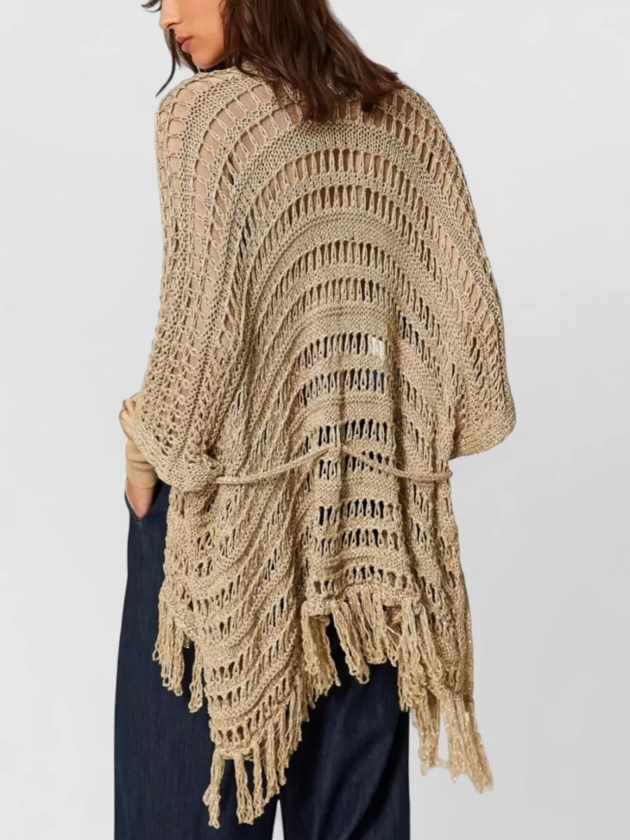 Twin-Set Metallic Knit Cape