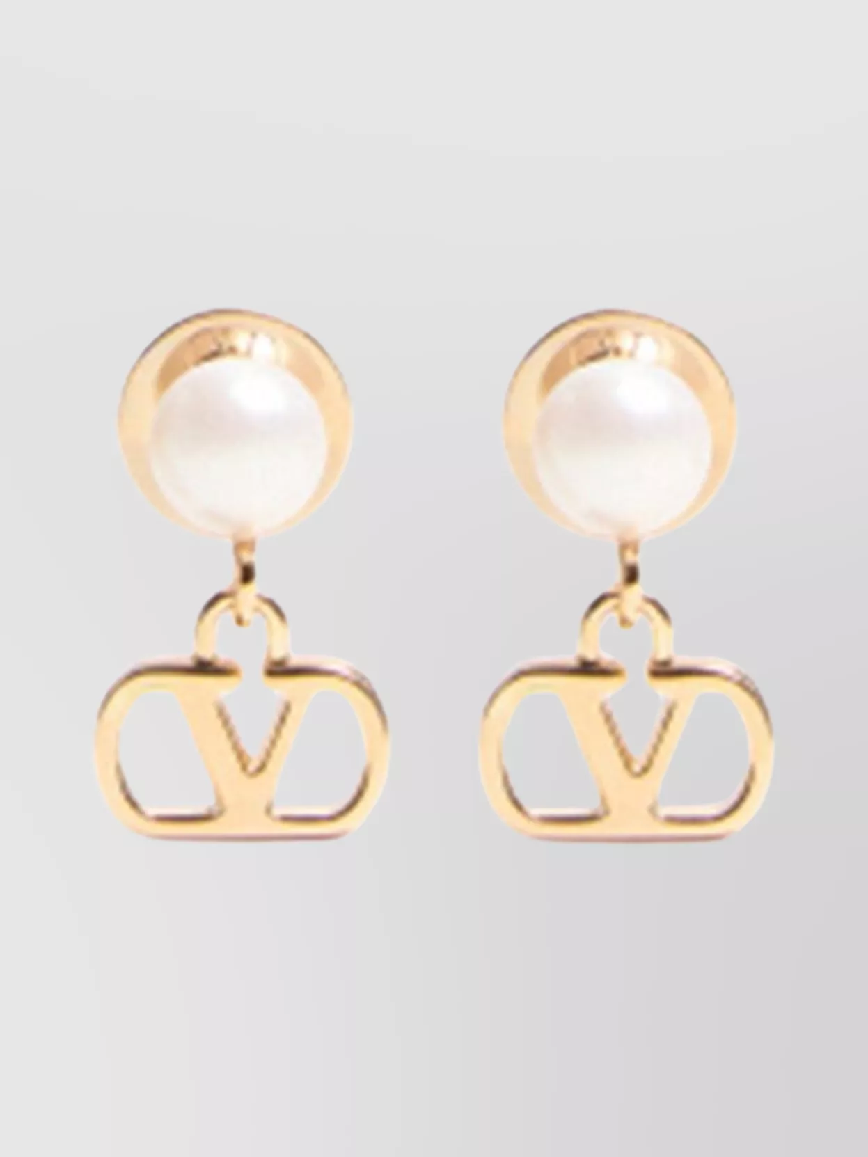 Valentino Garavani Logo Pearl Resin Earrings
