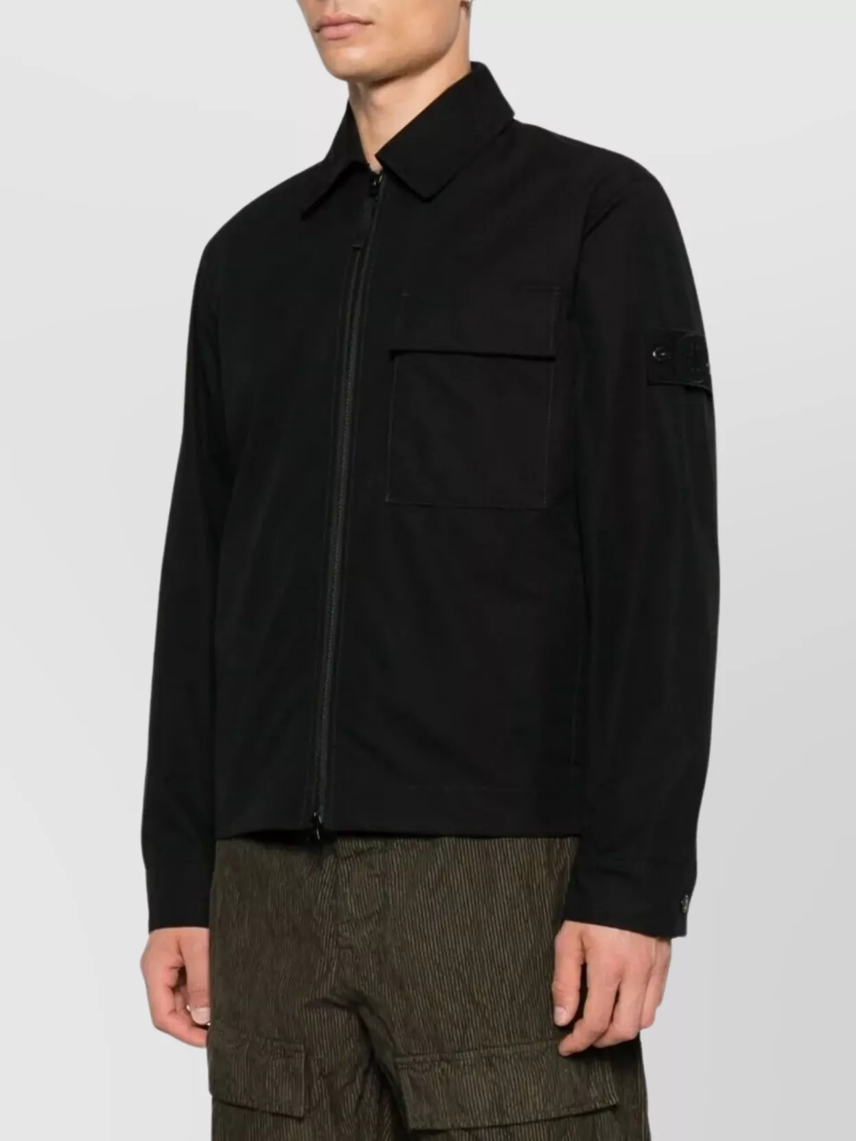 Stone Island Zipper Jacket With Chest Pocket