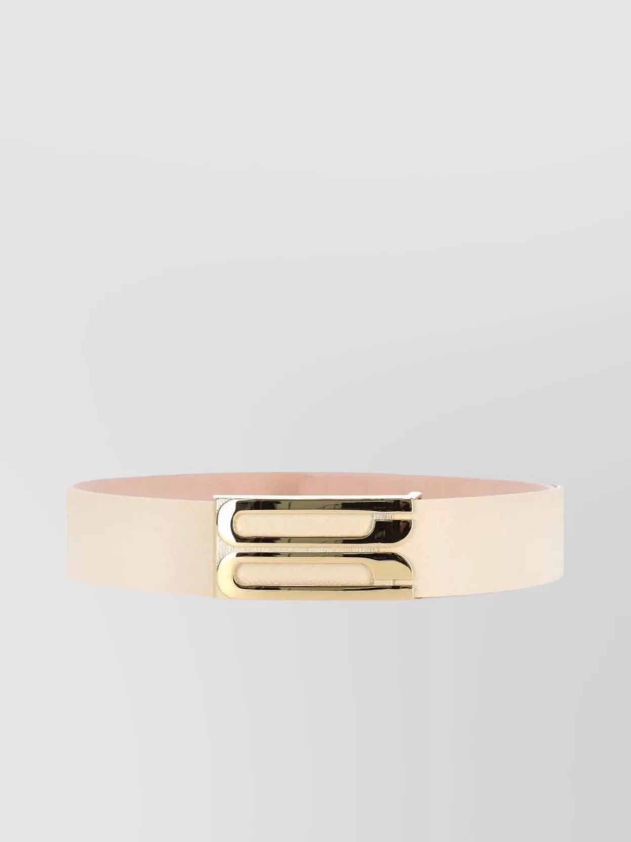 Victoria Beckham Adjustable Length Metallic Buckle Smooth Finish Belts In Neutral