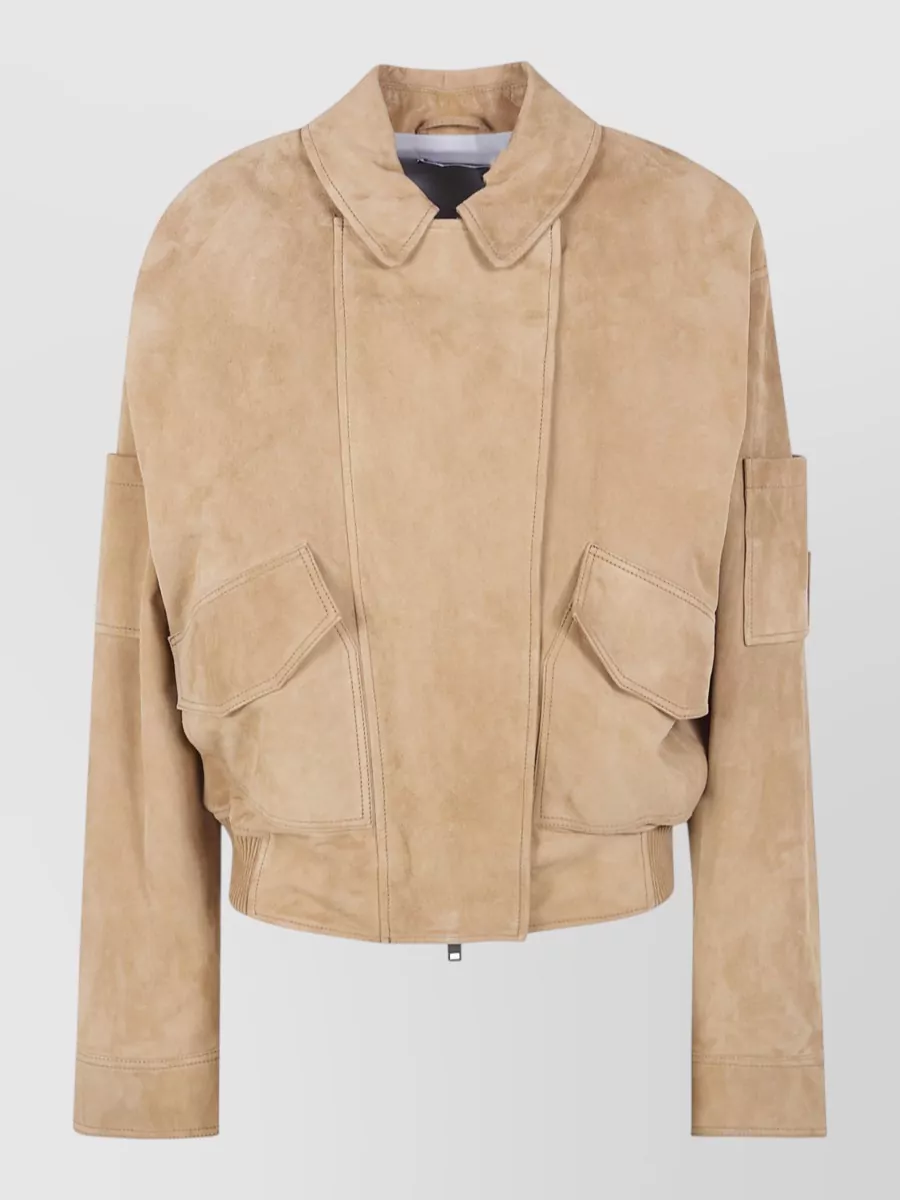 DrHope leather oversized bomber jacket