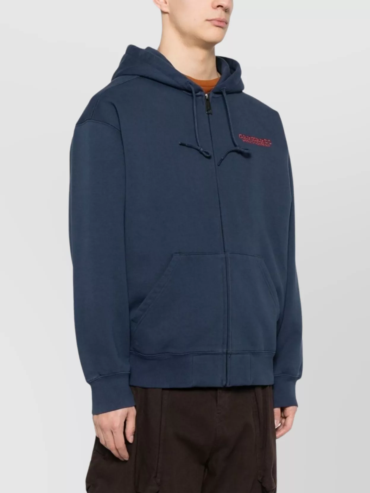 Carhartt Hooded Sweatshirt With Graphic Print And Pockets In Blue