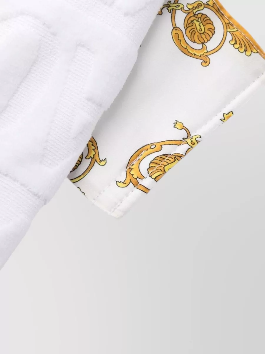 Versace Cotton Logo Print Hooded Dressing Gown