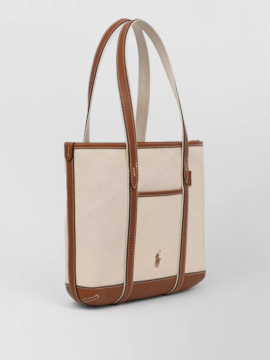 Polo Ralph Lauren Canvas Shoulder Bag Embroidered Front Logo
