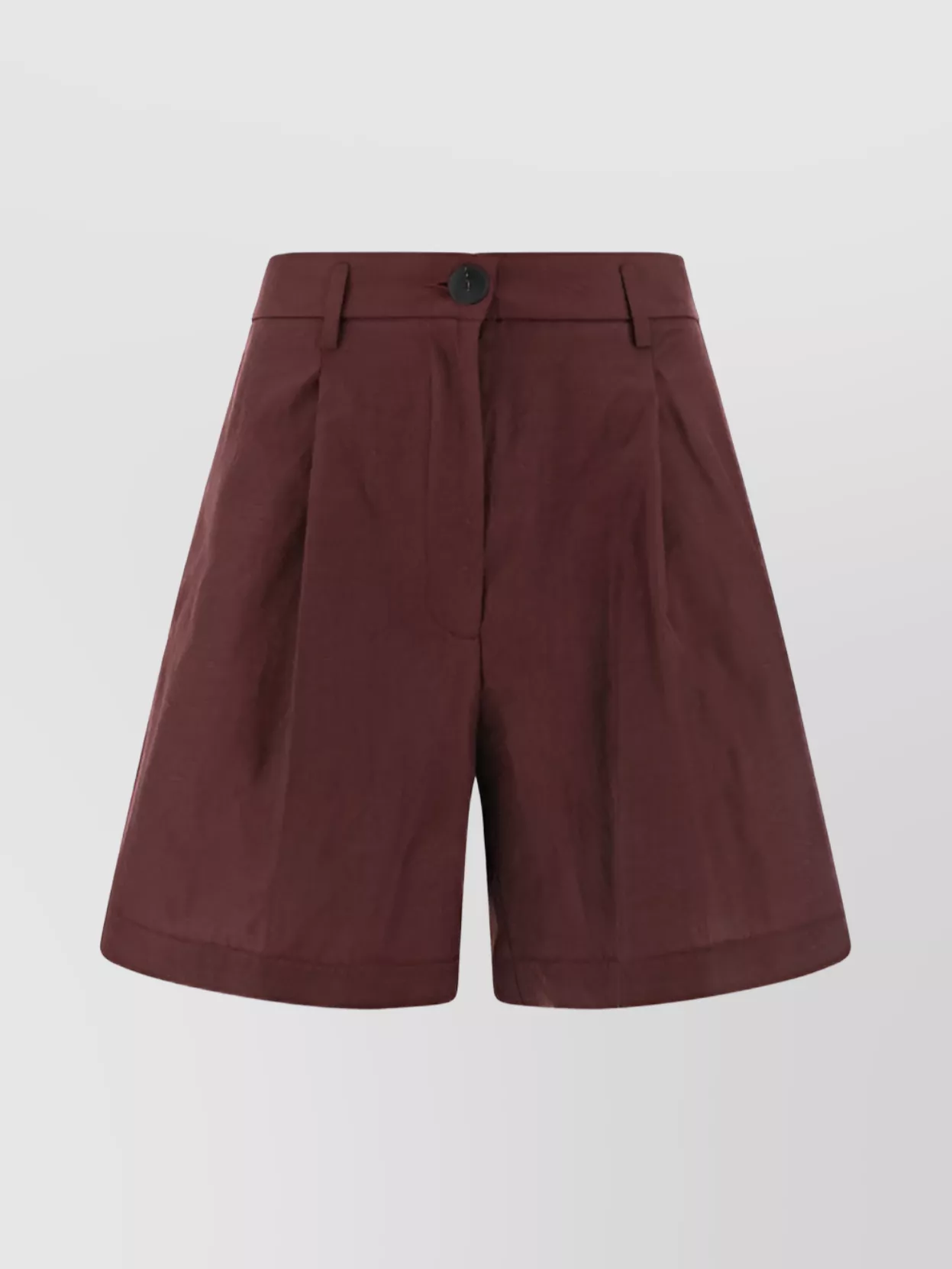 Forte Forte Monochrome Pleated Front Wide Leg Shorts In Burgundy