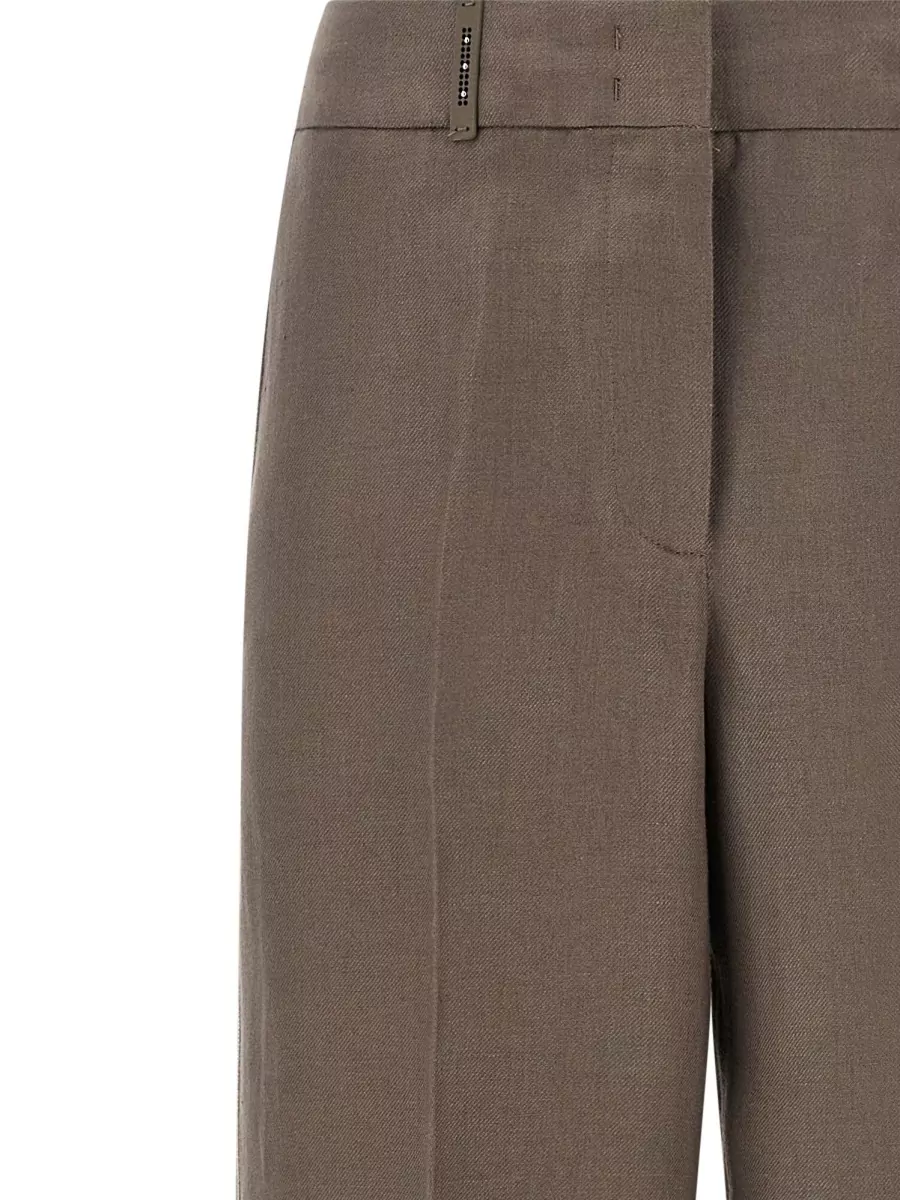 Peserico Linen Wide-Leg Trousers