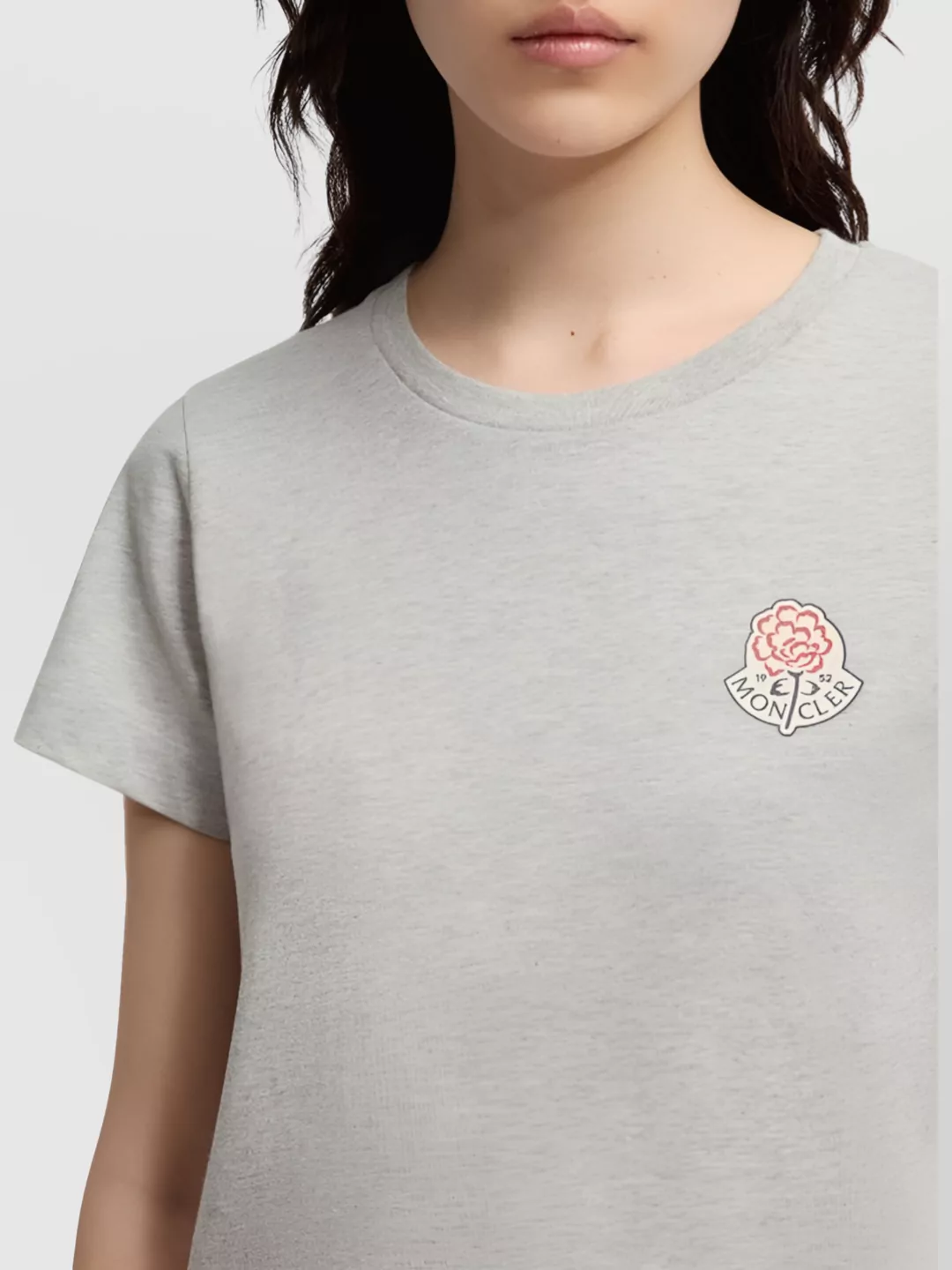 Moncler Embroidered Crew Neck Short Sleeve Top