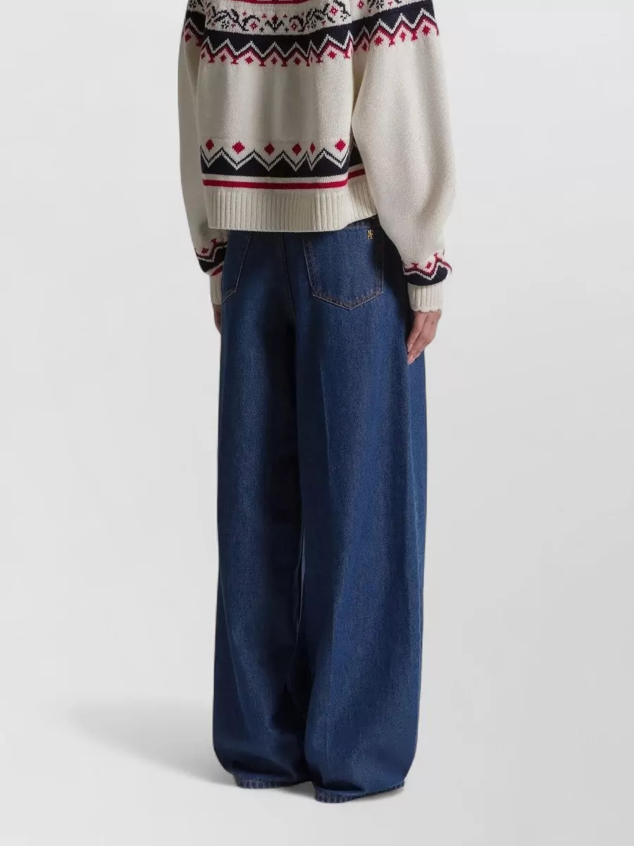 Alberta Ferretti Graphic Crew Neck Knit Long Sleeves