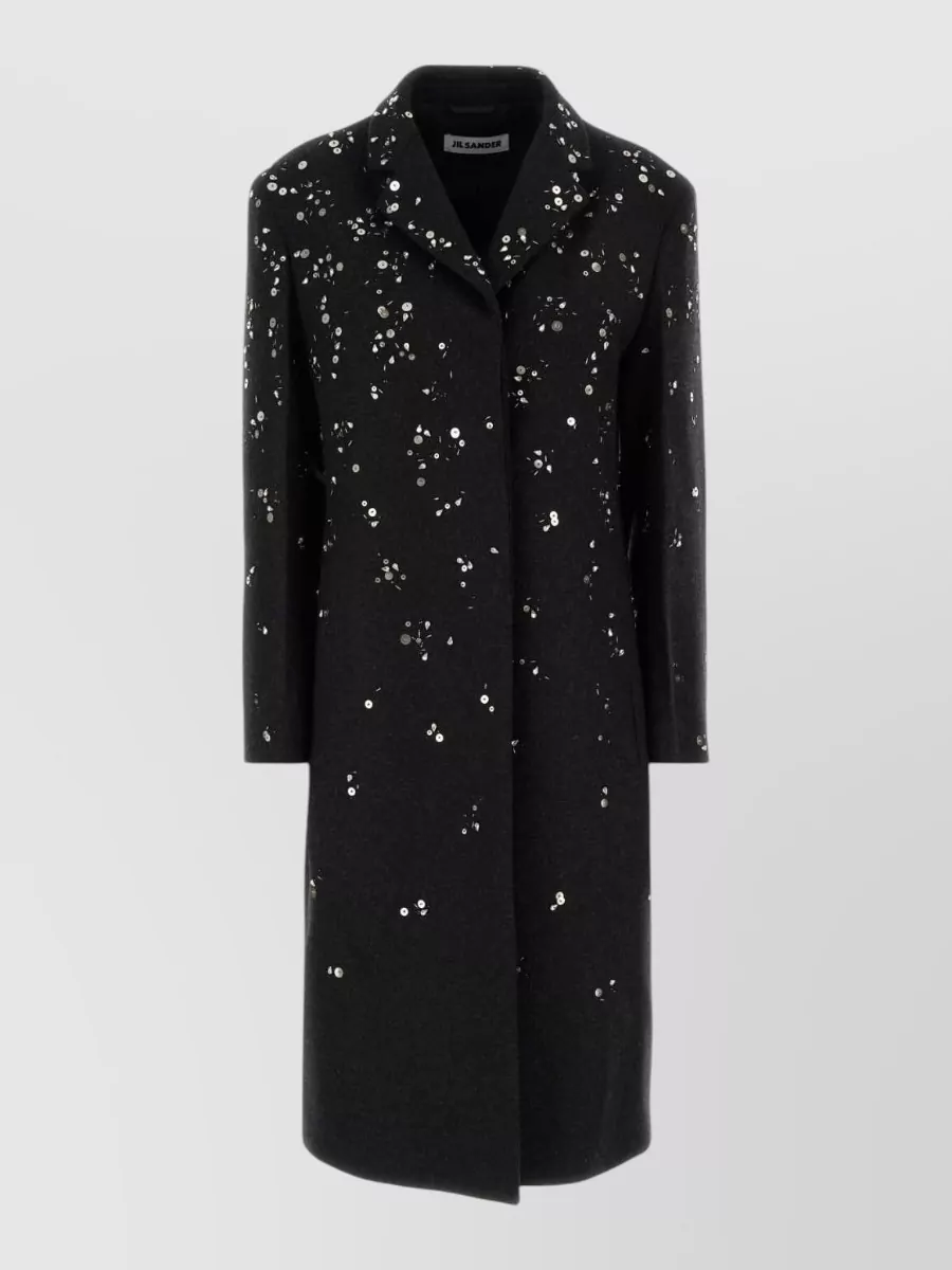 Jil Sander Wool belted single breasted coat
