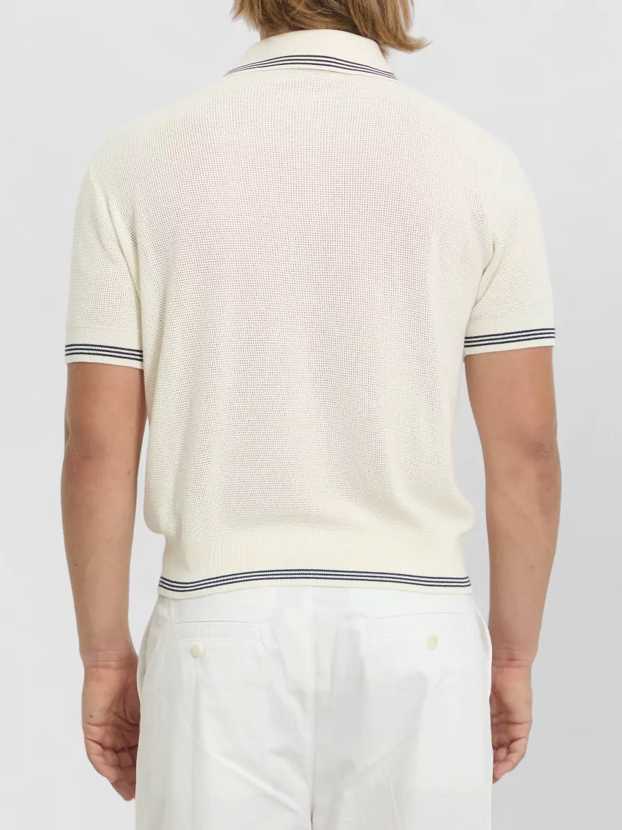 Jacquemus Silk-Cotton Honeycomb-Knit Short-Sleeve Polo Shirt