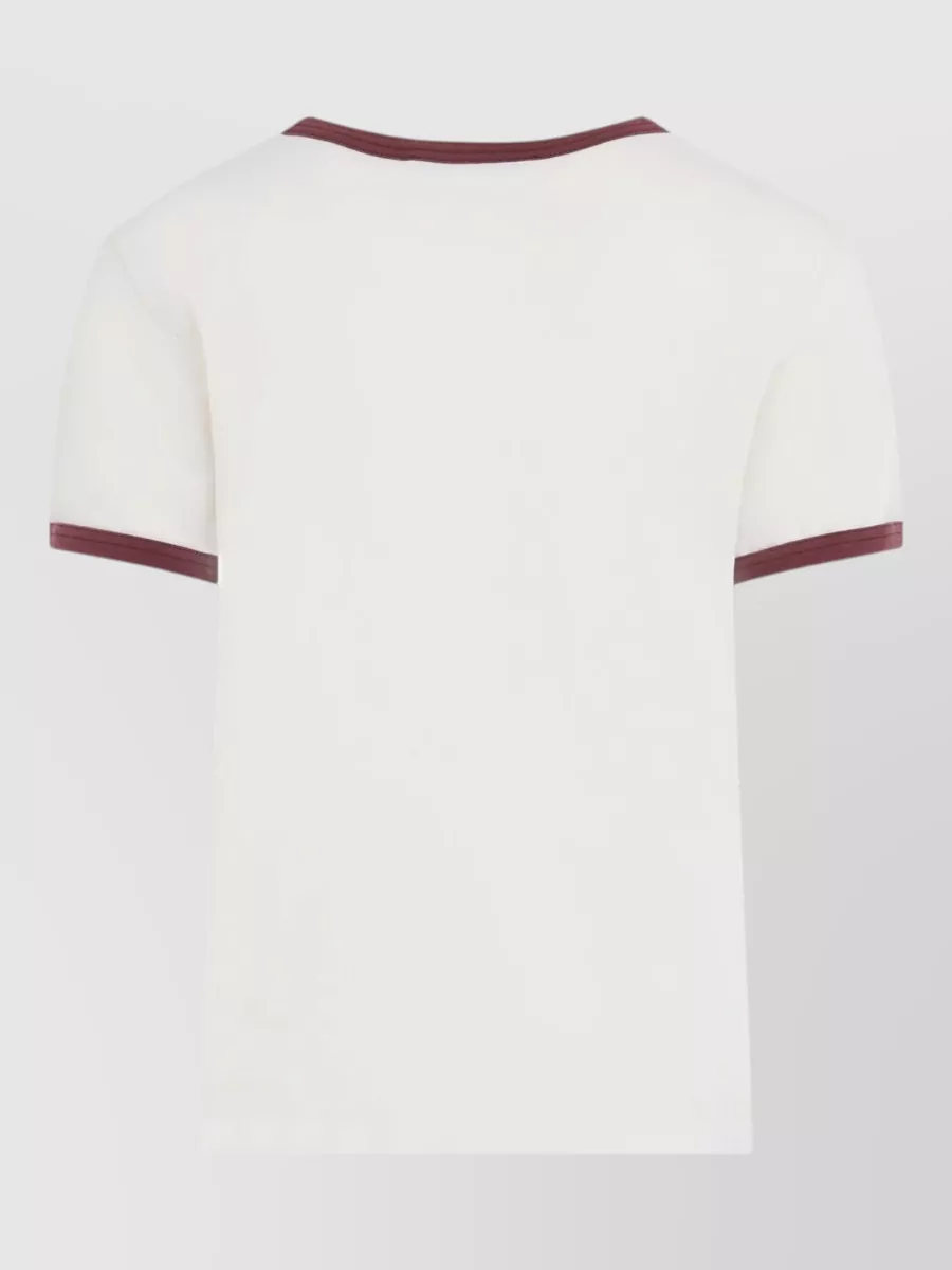 Acne Studios Ribbed Trim Printed Cotton T-Shirt