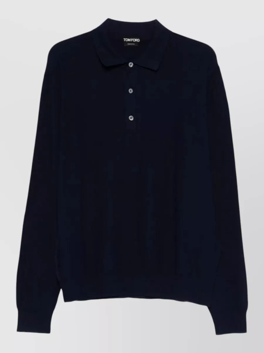 Tom Ford Silk cotton piqué long-sleeve polo shirt