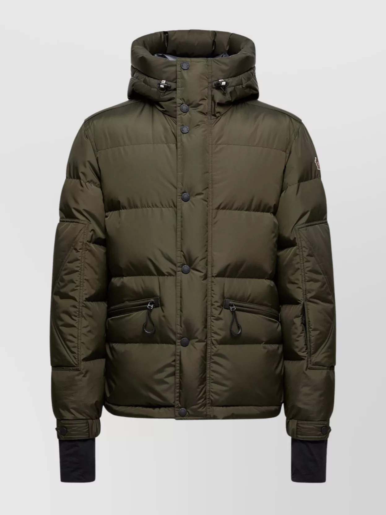 Moncler Down Ski Jacket Adjustable Hood In Black