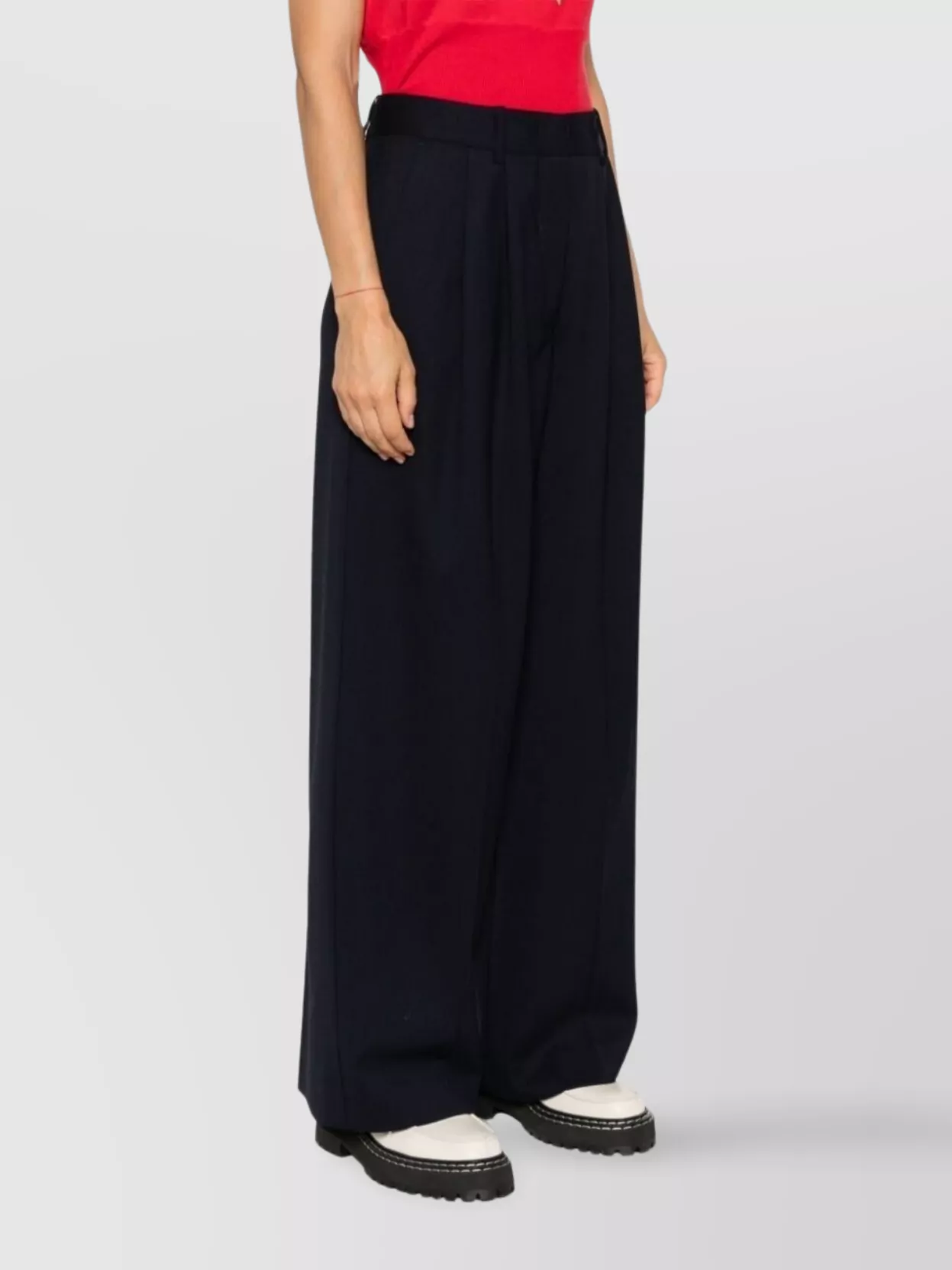 Parosh Wide Leg Trousers With Pleats And Pockets