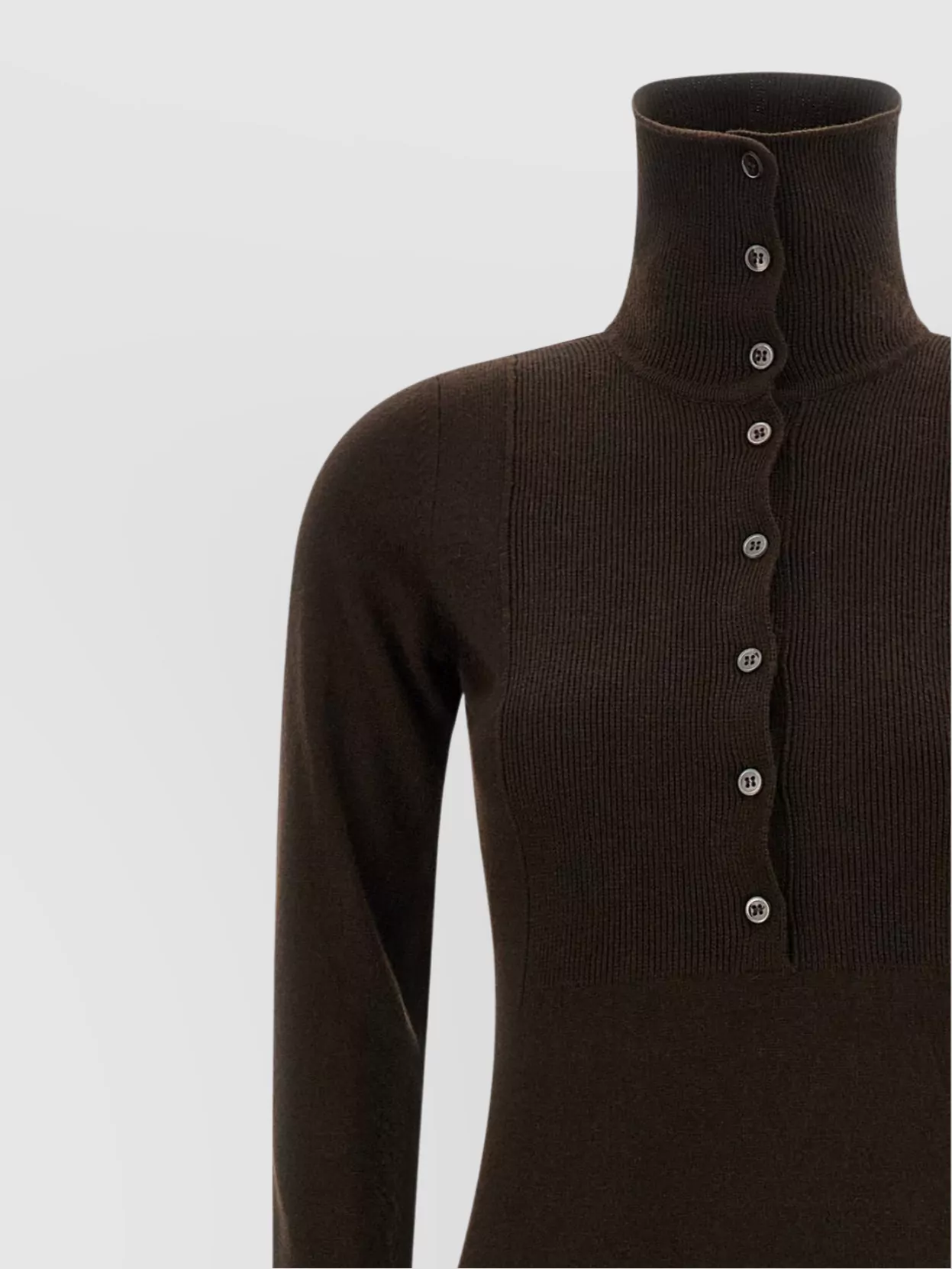 Tom Ford Neckline Dress With Button Detailing And Ribbed Texture