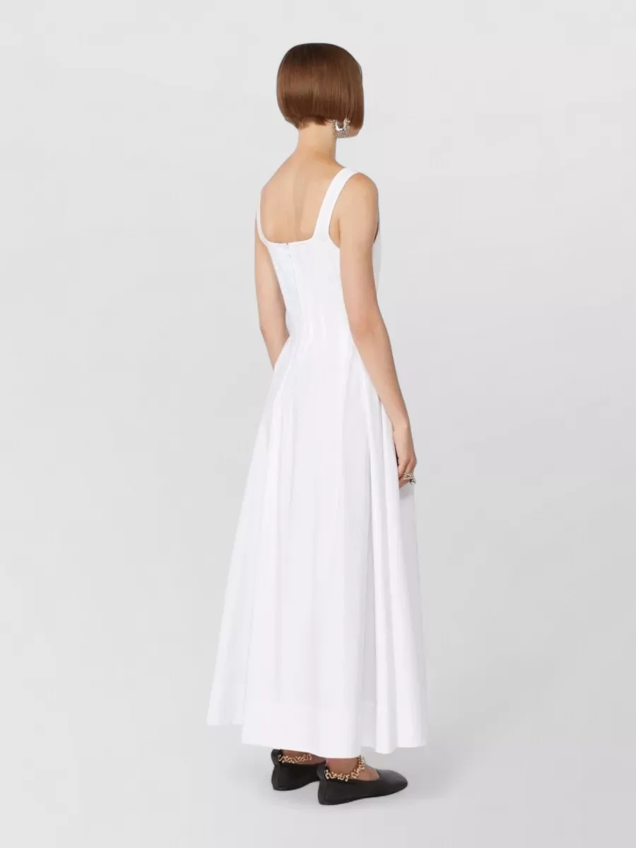 Sportmax Cotton Square Neck Short Sleeve Maxi Dress