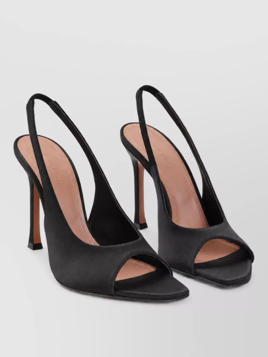 Amina Muaddi satin slingback mules