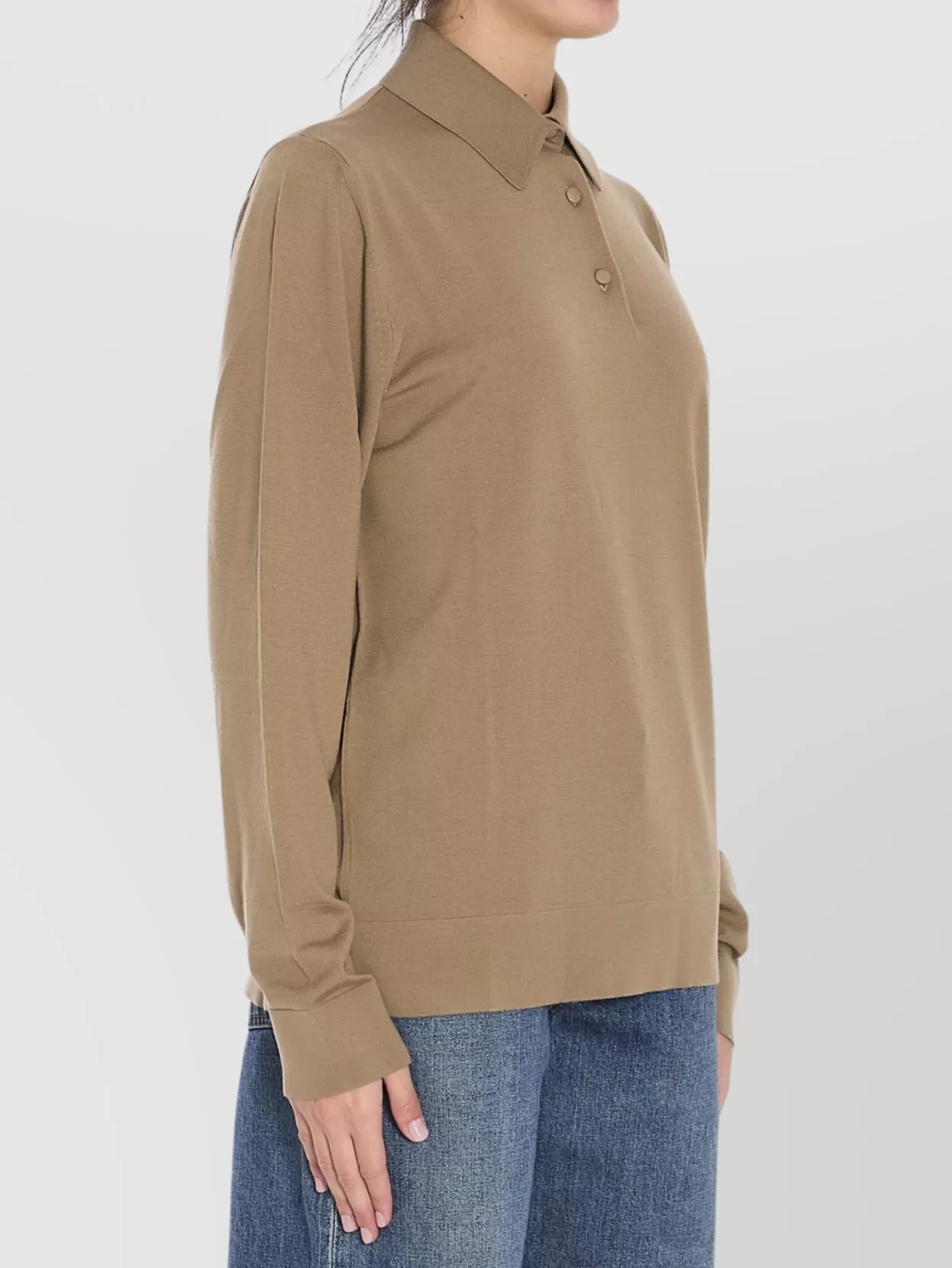 The Row Wool Jersey Polo Shirt In Neutral