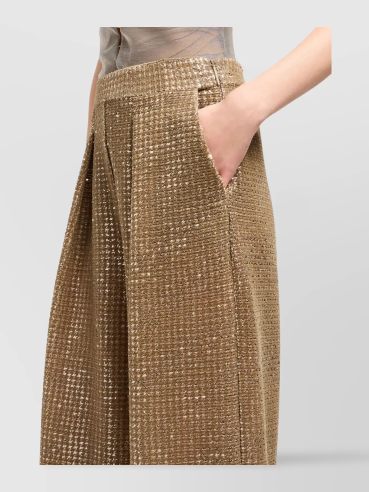 Giorgio Armani High Waist Wide-Leg Sequin Trousers