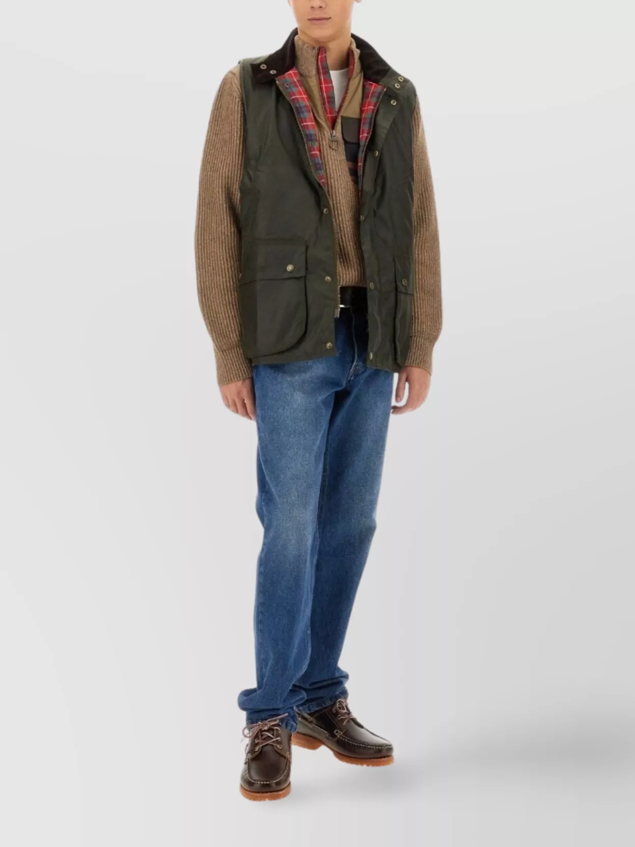 Barbour Logo Sleeveless Vests Pockets