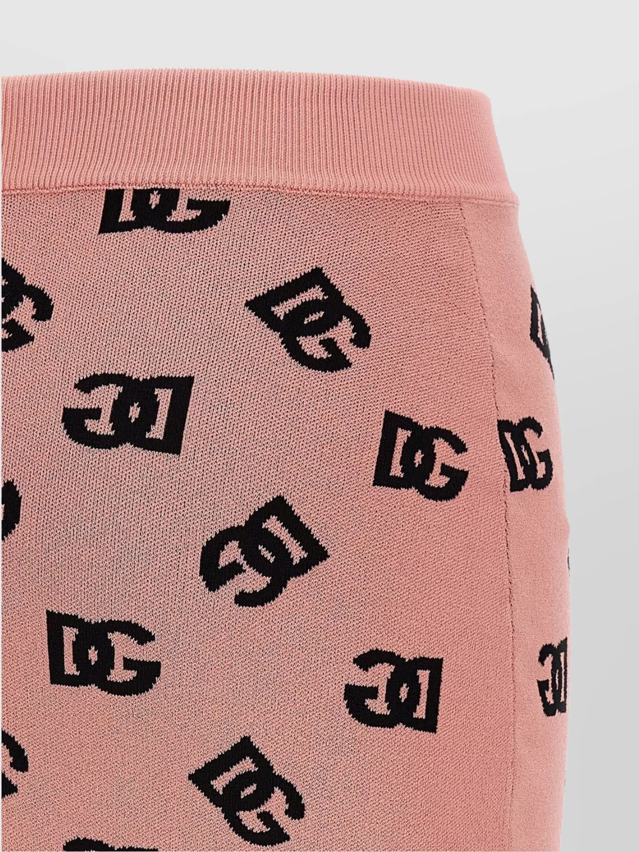 Dolce & Gabbana High-waist Sheath Skirt With Dg Jacquard Logo In Pink