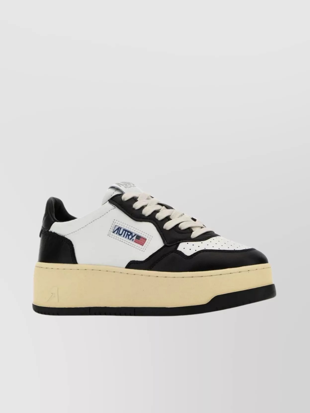 Shop Autry Two-tone Leather Platform Low Wom Sneakers