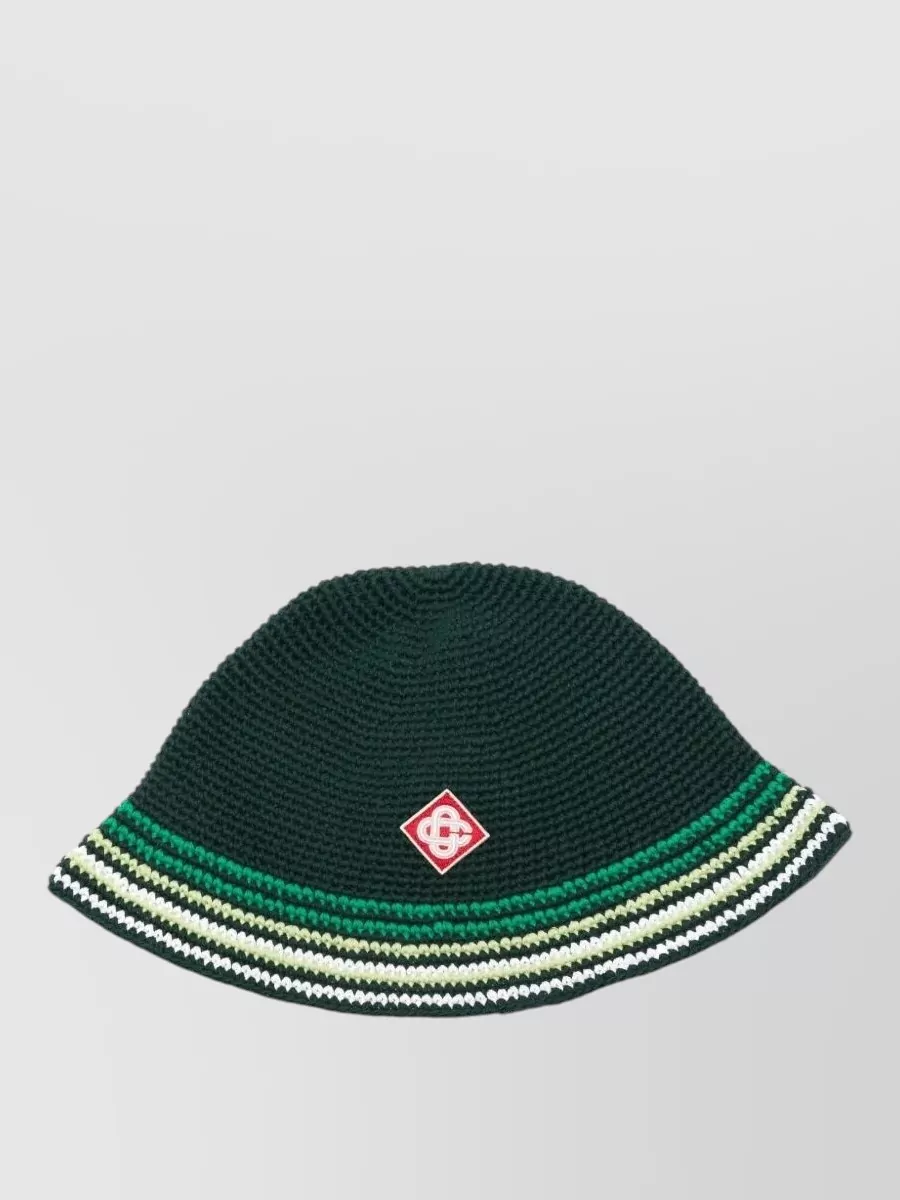Casablanca striped crochet bucket hat