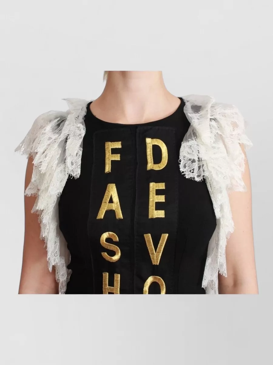 Dolce&Gabbana Sleeveless Lace-Trim Mini Dress