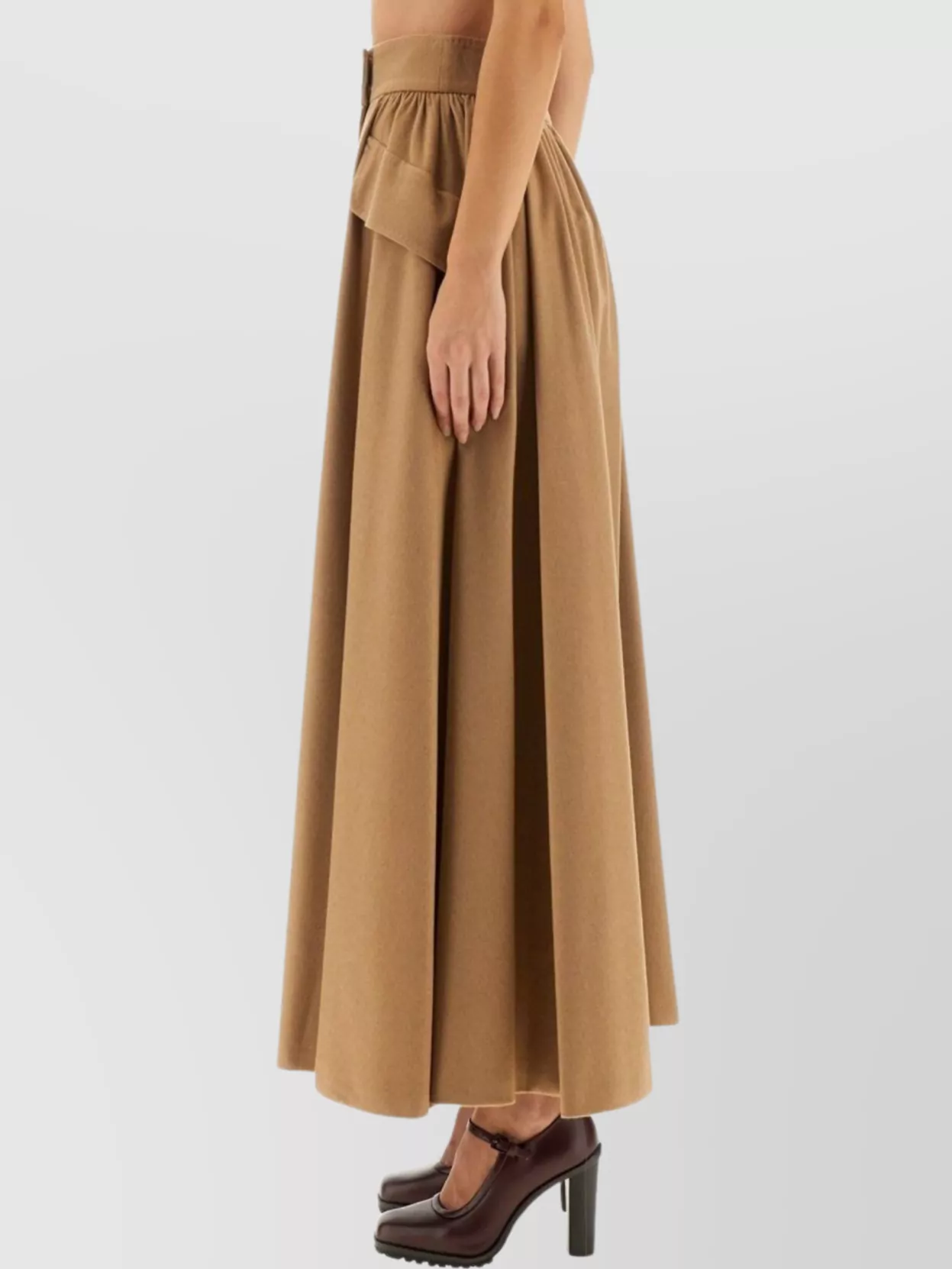 Max Mara High Waist Pleated Maxi Skirt Euphemia