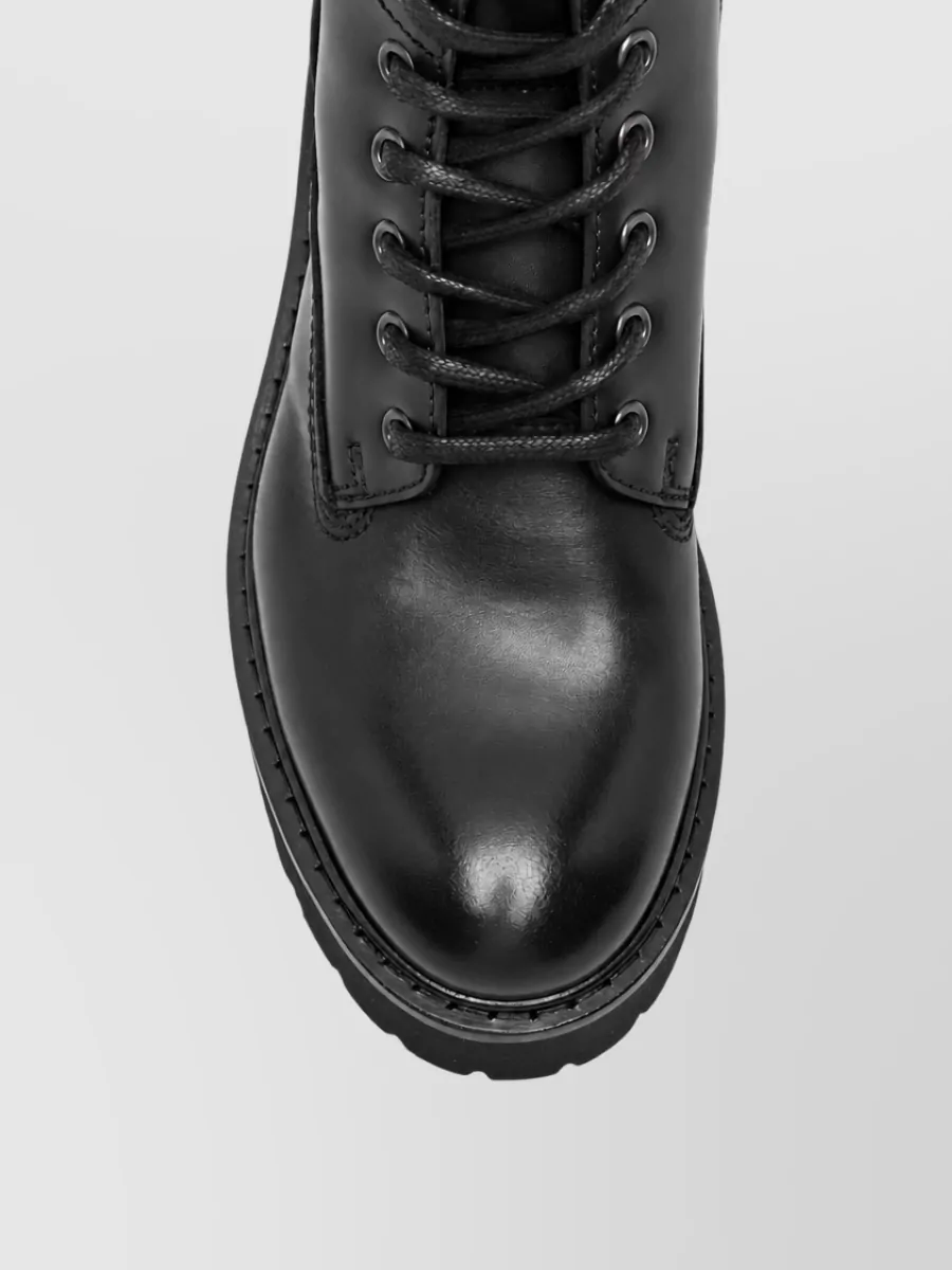 Woolrich Leather Lace-Up Biker Boots