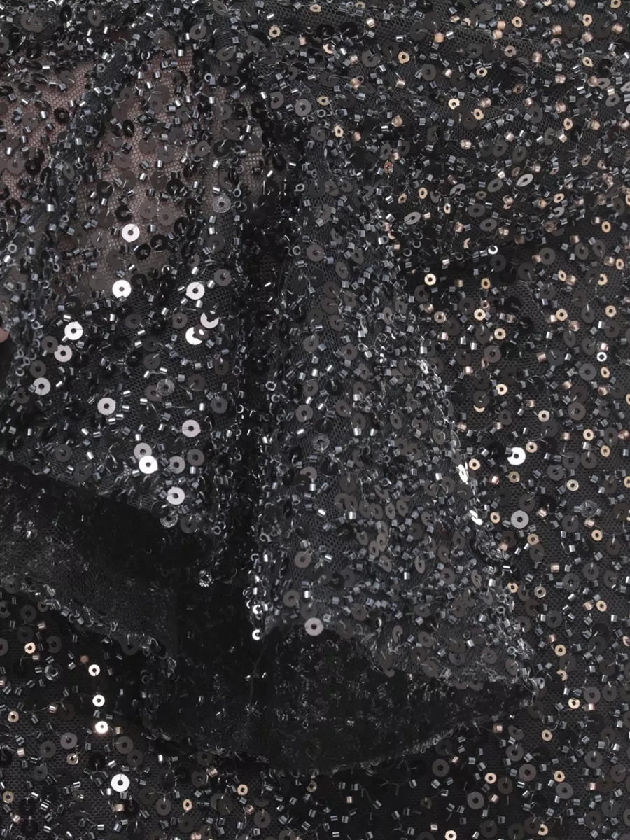 Rotate Sequin Beaded Long-Sleeve Mini Dress