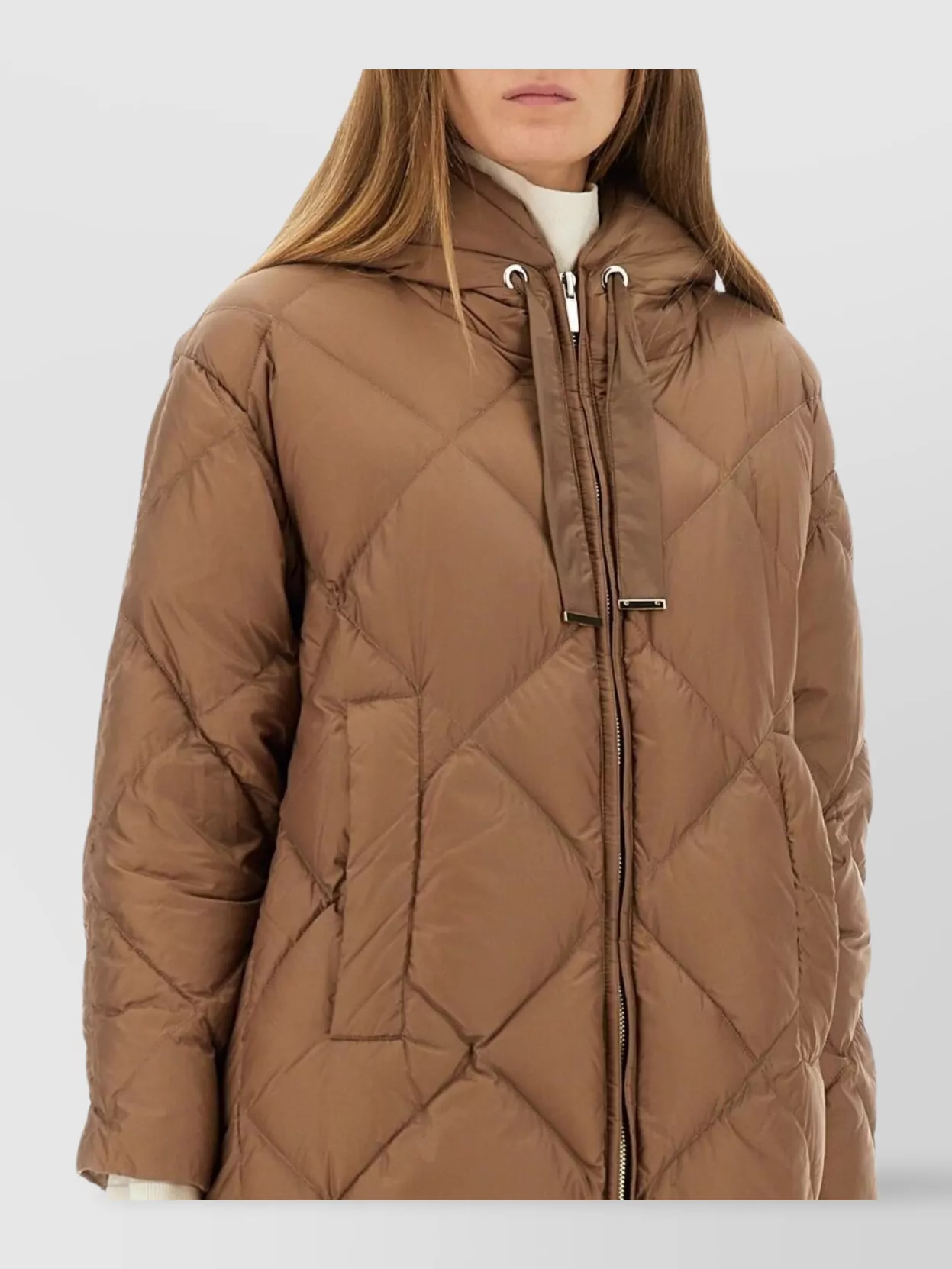 S Max Mara Hooded Mid-Length Quilted Down Jacket