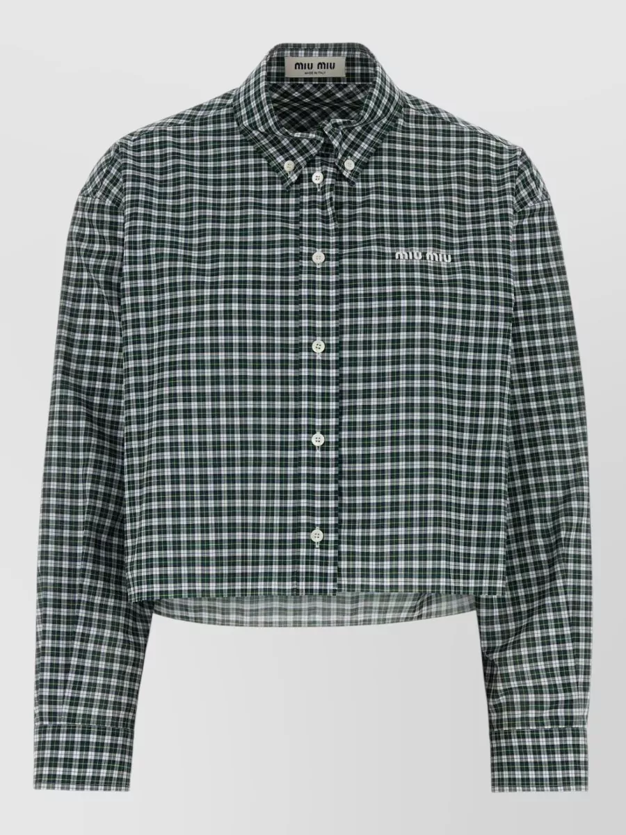 Miu Miu embroidered cotton shirt