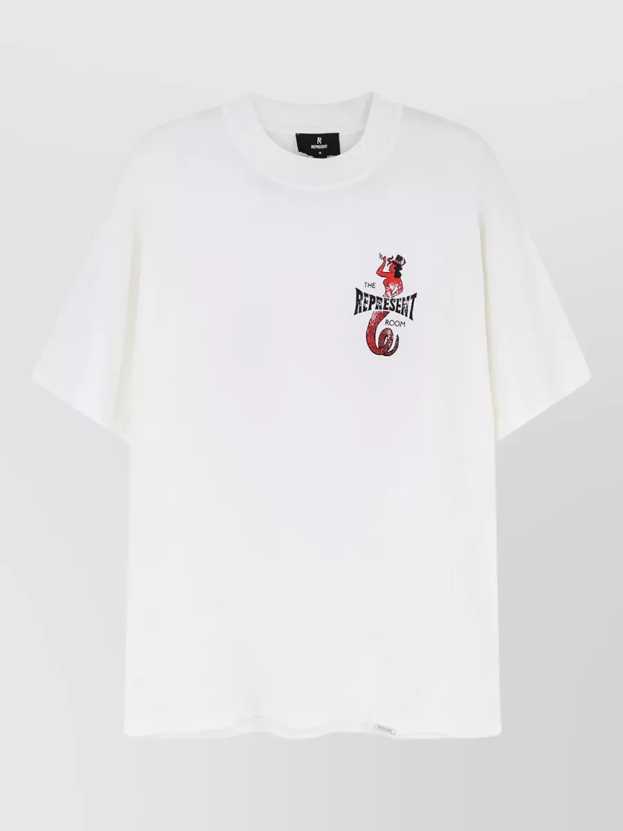 Represent ribbed crewneck oversized cotton t-shirt