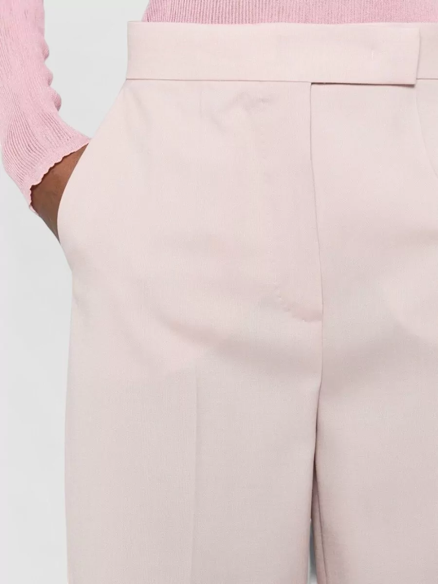 Max Mara High Waist Silk Blend Wide Leg Trousers
