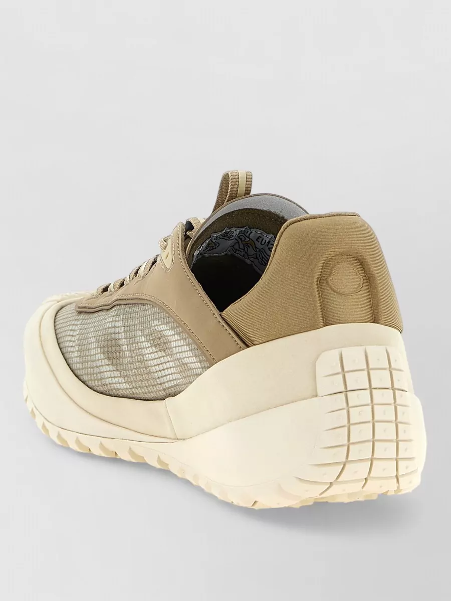 Moncler Leather And Fabric Low-Top Sneakers