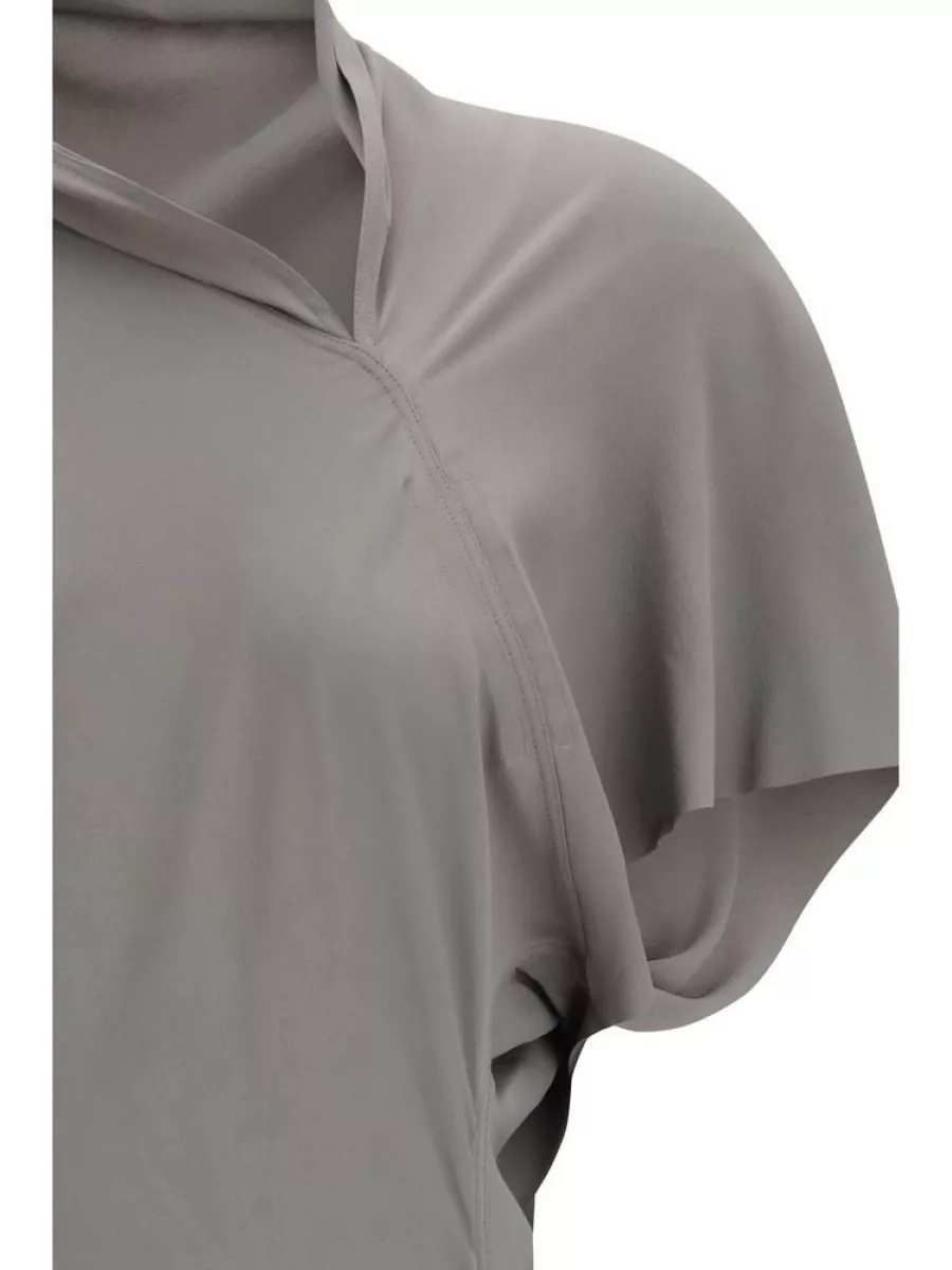 Rick Owens Silk Blend Asymmetric Draped Midi Dress