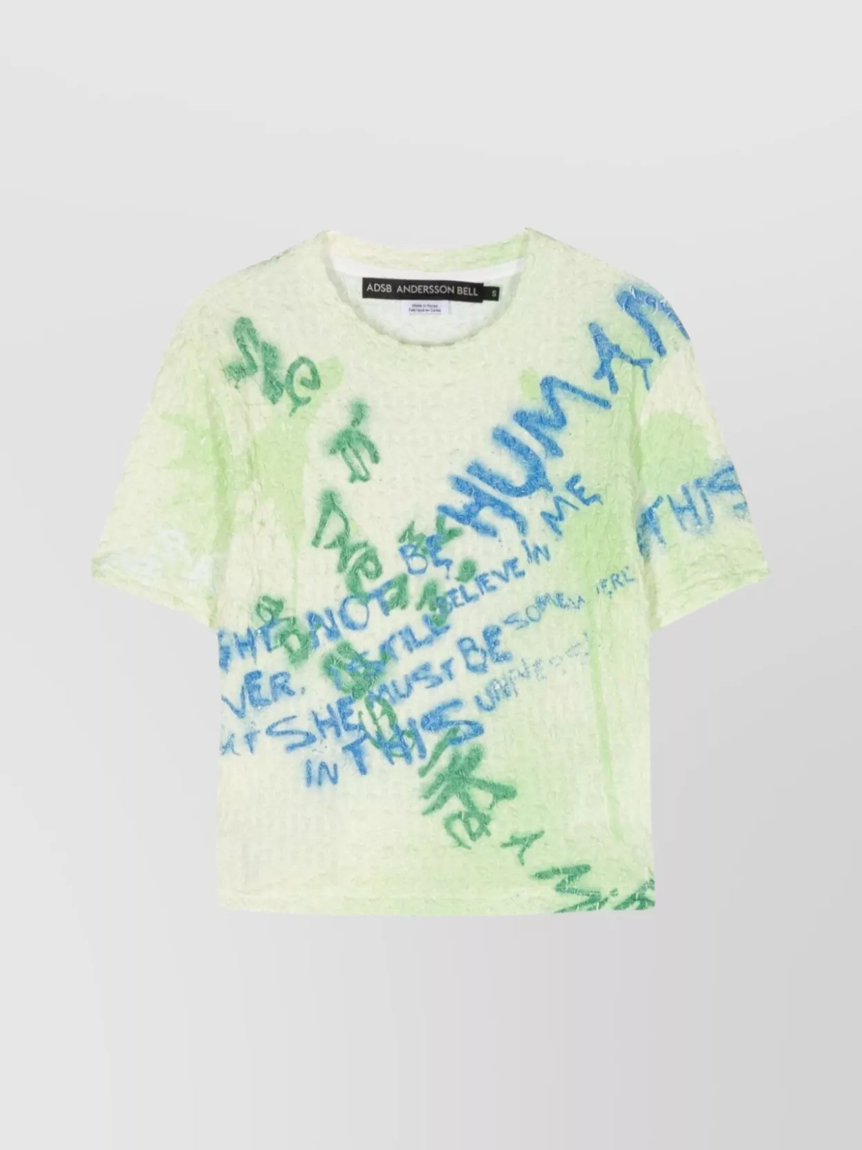 Shop Andersson Bell Jenny Crew Neck Cropped Text T-shirt
