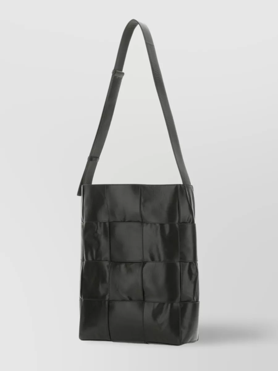 Shop Bottega Veneta Quilted Leather Shoulder Bag In Black