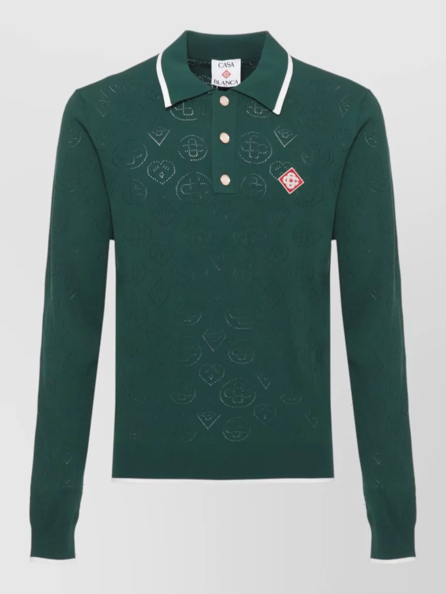 Casablanca logo-knit polo shirt