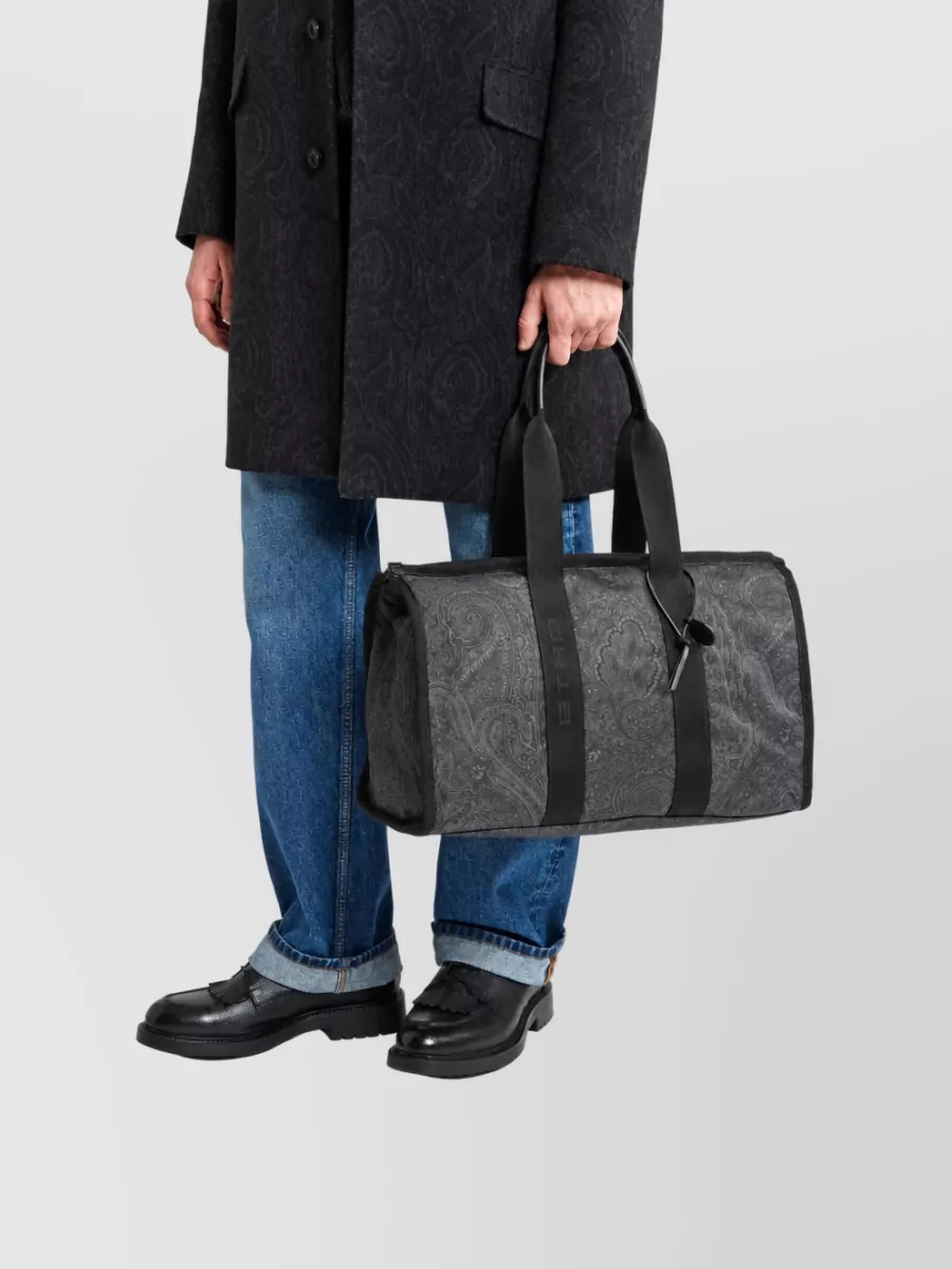 Etro Nylon Paisley Print Travel Tote Bag