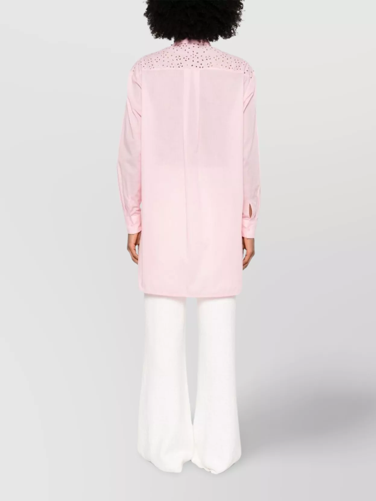 Ermanno Scervino Sheer Lace Shirt Scalloped Edges