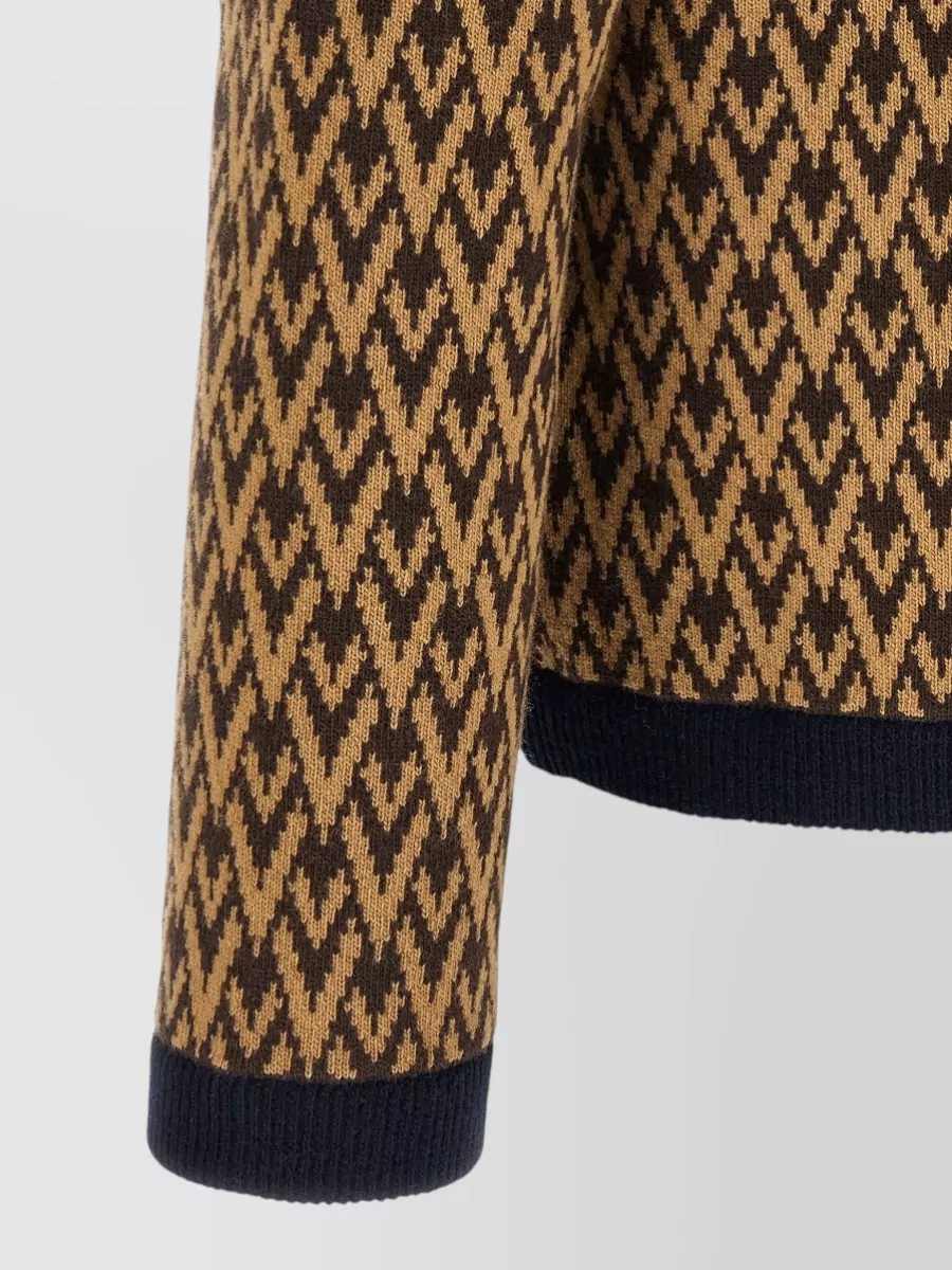 Valentino Garavani Cashmere Jacquard V-Neck Cardigan